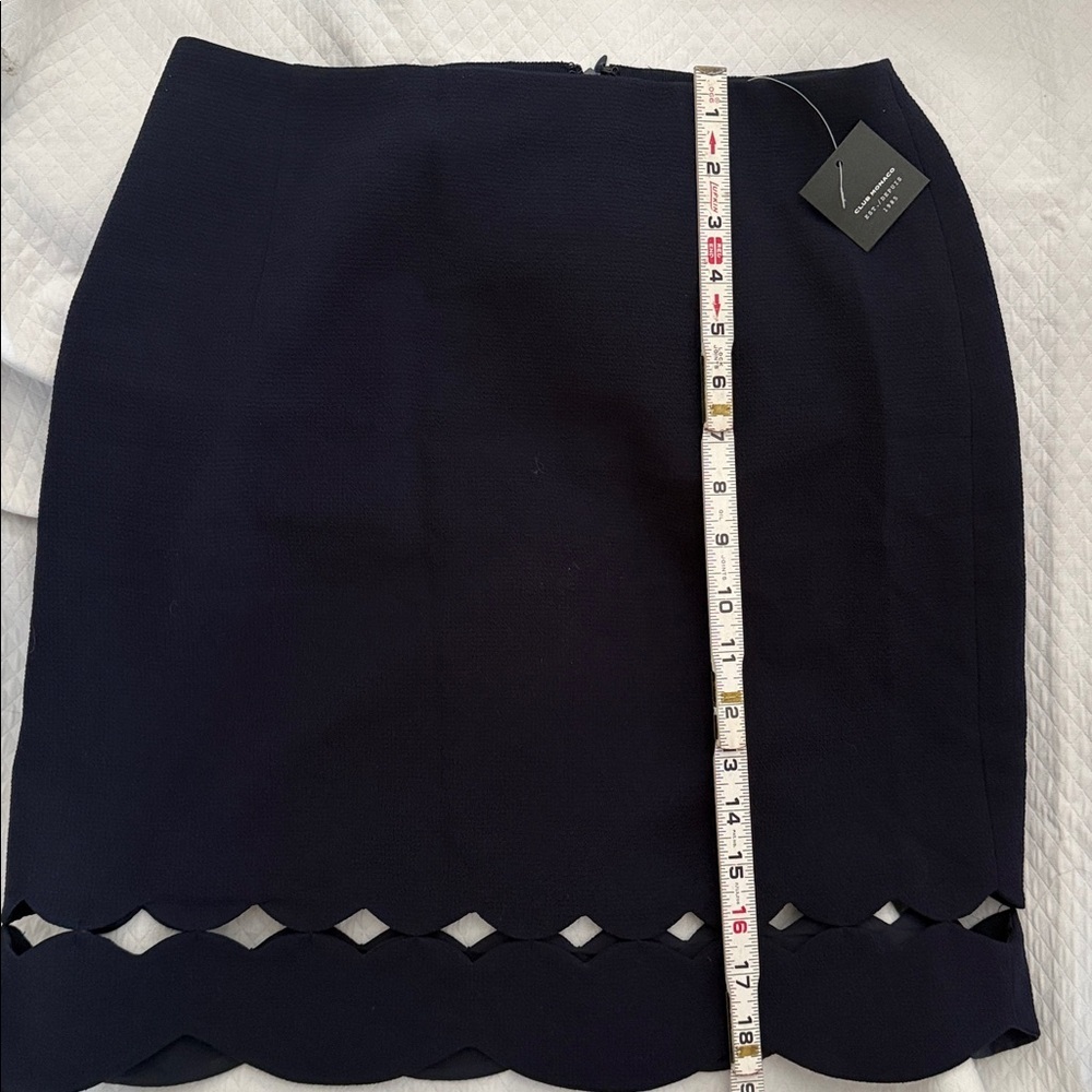 Club Monaco Atrina Skirt Deep Sapphire Blue scallop cutout Hem Size 6 New - Picture 10 of 11